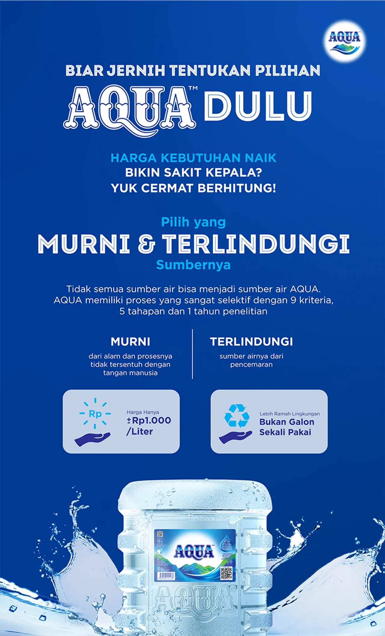 AQUA galon 1000 per liter