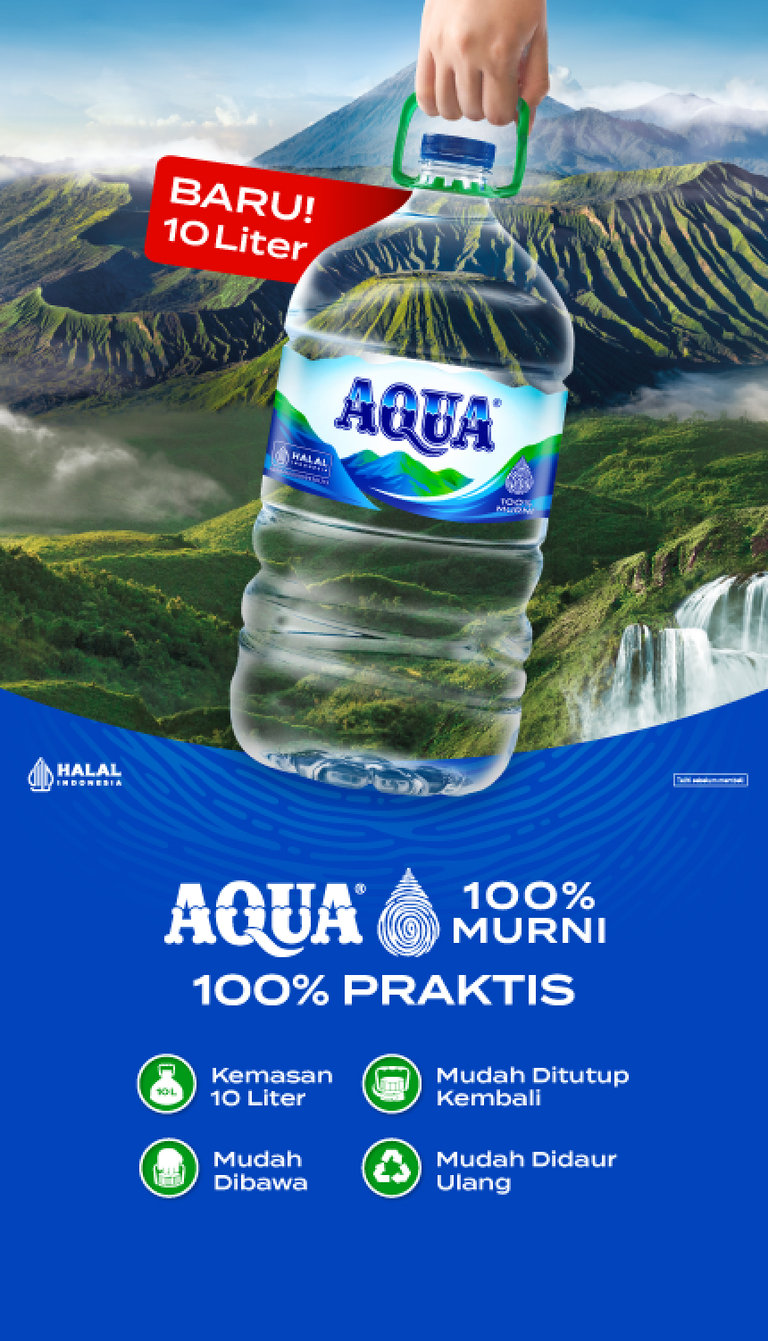 AQUA 100% Praktis - Kemasan 10 Liter